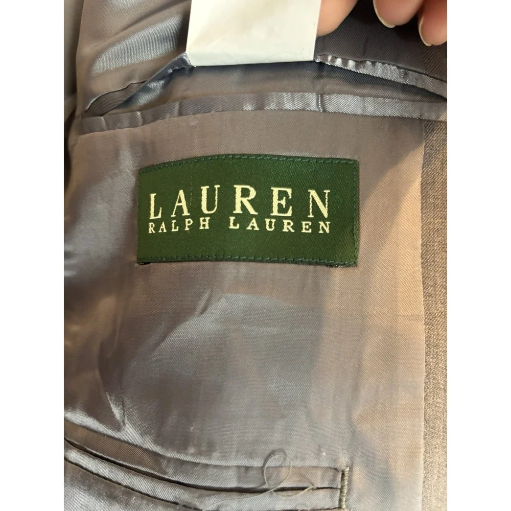 Lauren‎ Ralph Lauren Mens Blazer 44S  Short Wool Gray Suit Jacket Sport Coat